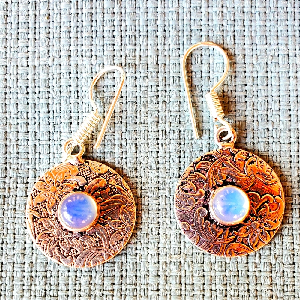 ***$15 Sale*** New Opal Opalite Silver Earrings.